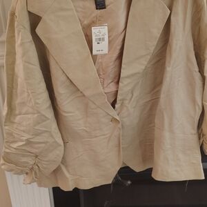 Ashley Stewart Tan Blazer Lightweight Professional